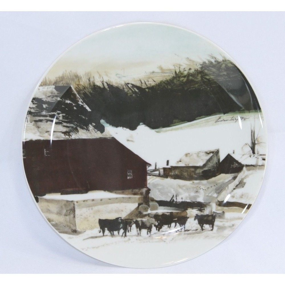 1971 Andrew Wyeth Collectors Plate for Georg Jensen The Kuerner Farm w/ Box